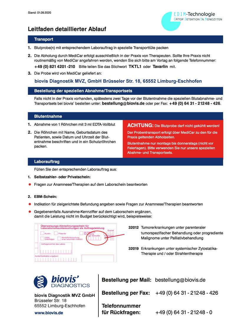 Informationen zur Präanalytik