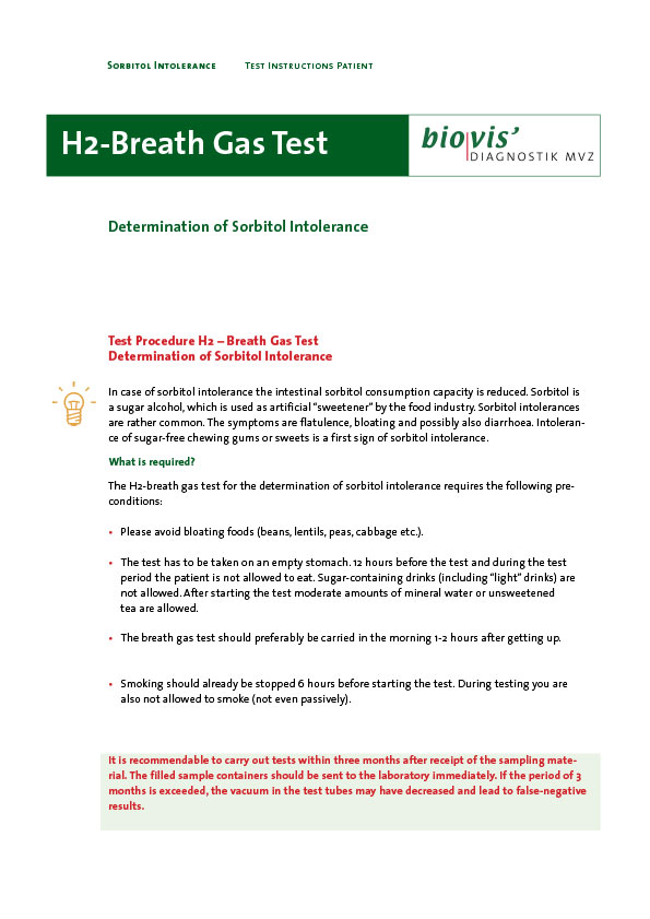 H2-Atemtests Fructose-Malabsorption