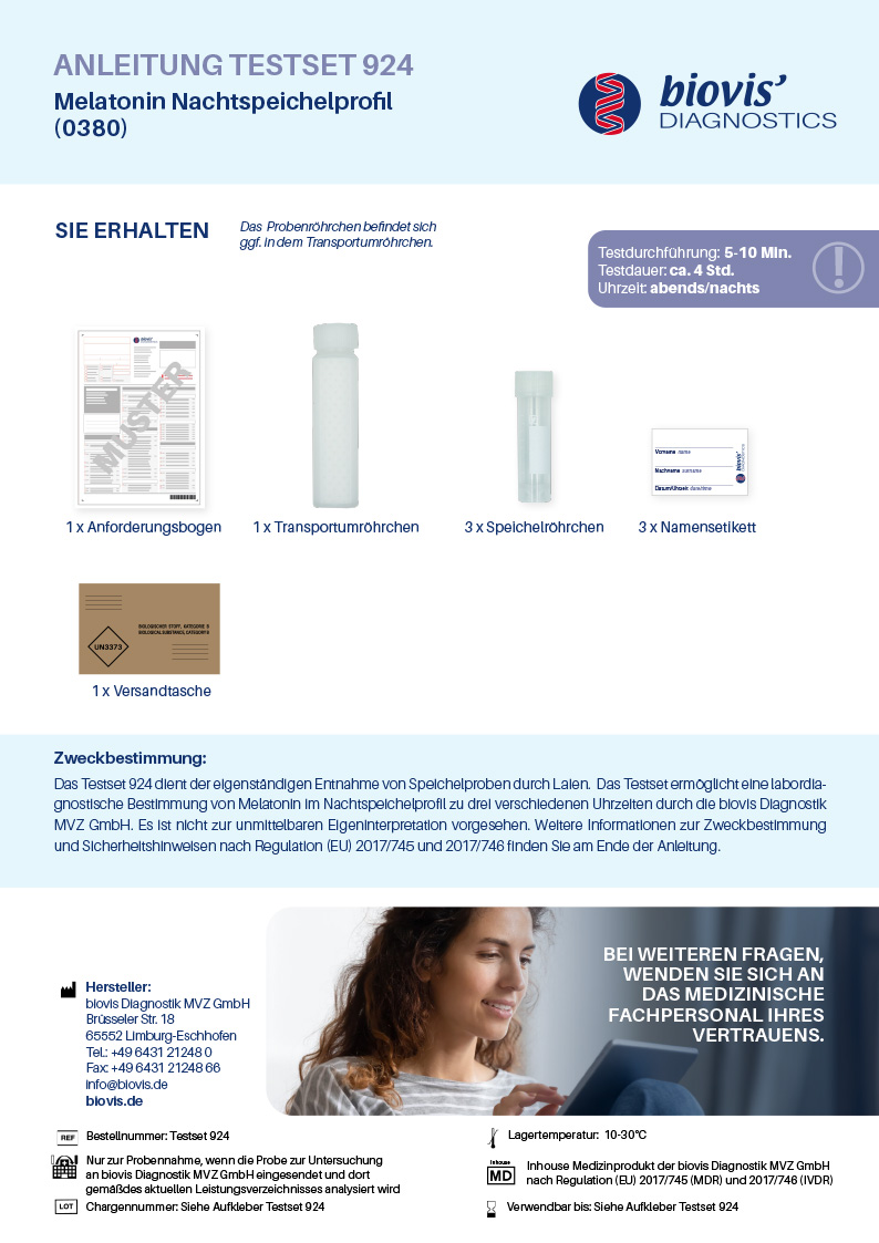 Melatonin-Bestimmung (Schlafprofil)