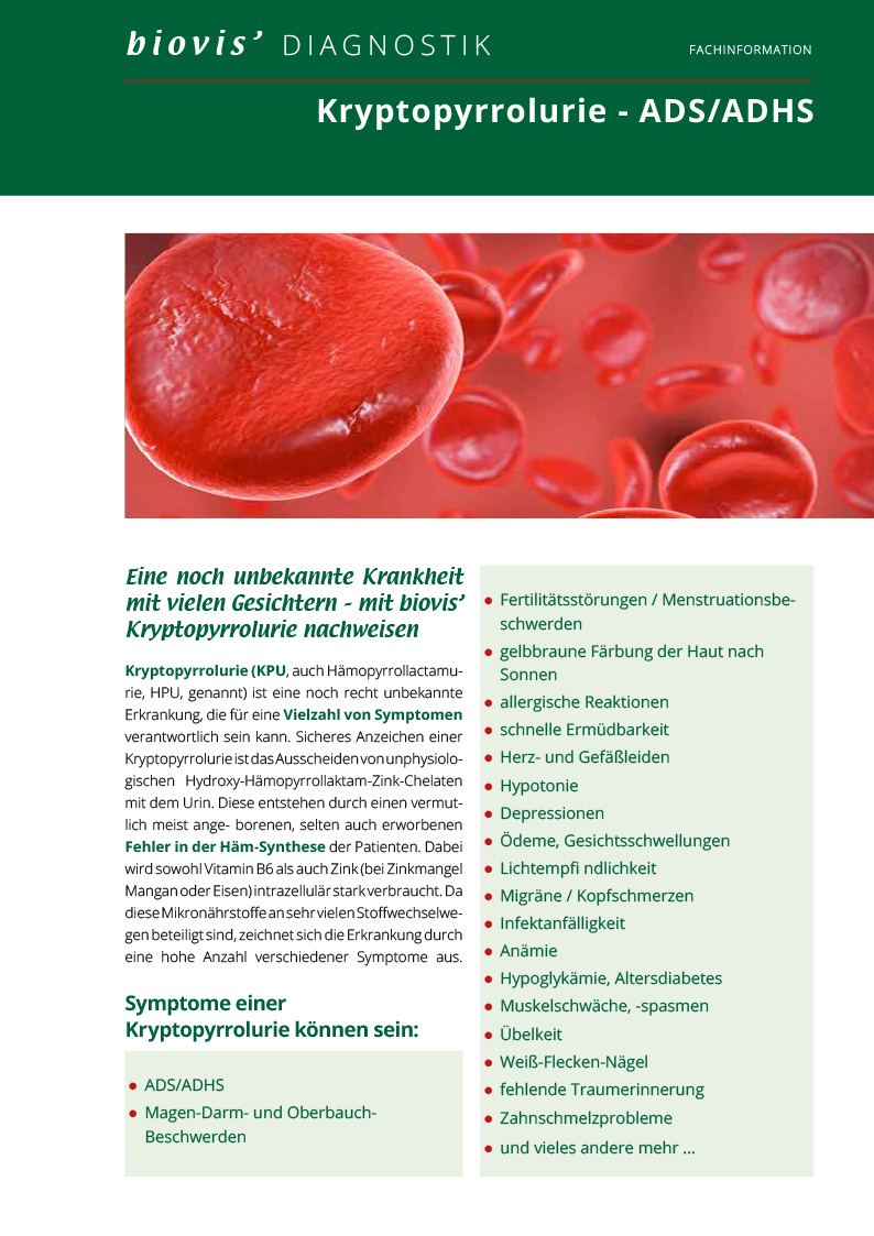 Biovis Kryptopyrrolurie - ADS/ADHS